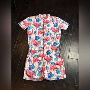 Flamingo Tropical Romper Size Small
